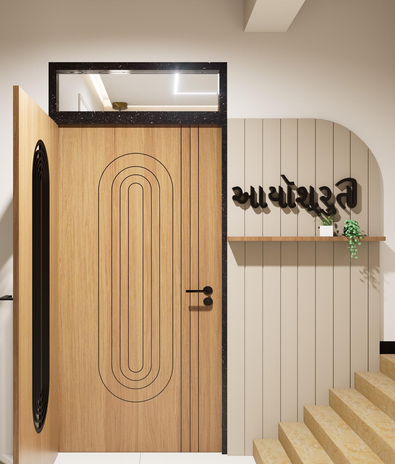 Open-plan living and dining spaces in 4BHK with neutral colors