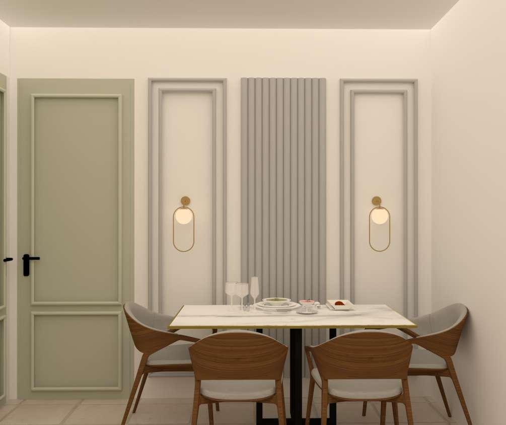 Coastal style 2BHK living room with neutral colors – Shilp Ananta Shela