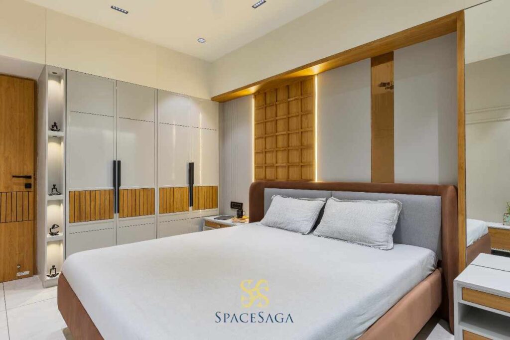 Open-plan living and dining area in Shilaj home