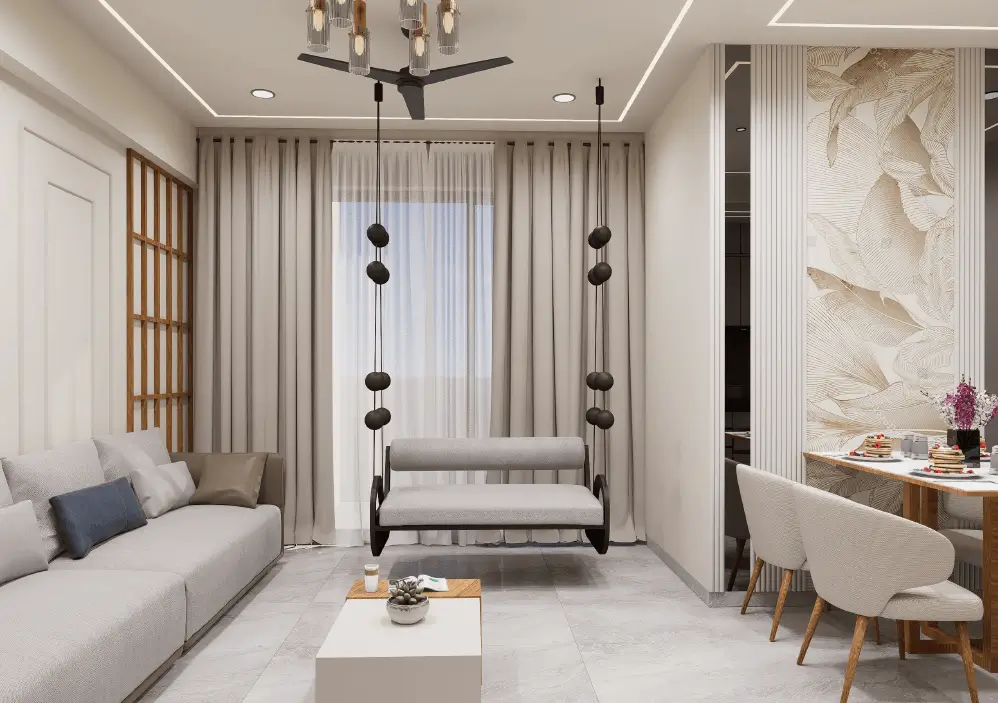 Modern living space blending old furniture effortlessly – Adani Atrius