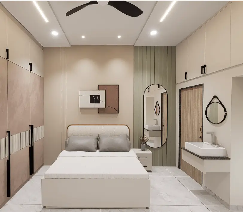 Living room view of 2BHK renovation in Maninagar