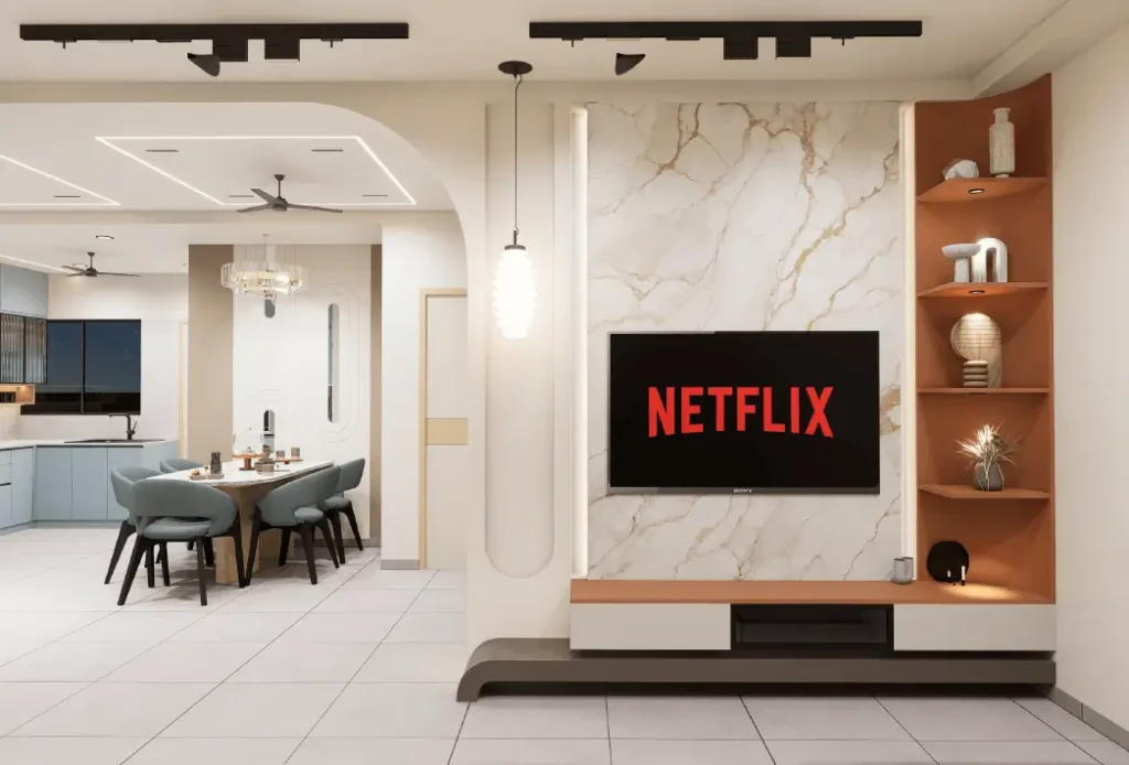 3BHK Ambica Society Maninagar living room interior design