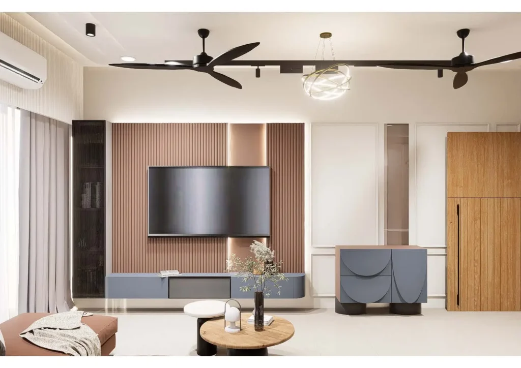 accent wall ideas using MDF fluted panels