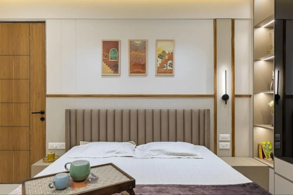 wooden panel accent wall